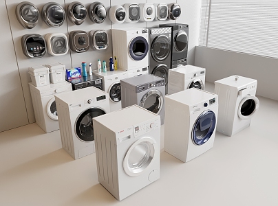 Drum washing machine wall-mounted washing machine mini washing machine washing and drying machine dryer 3d model