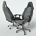 Modern Ergonomic Office Chair With Gray Fabric Black Frame And Caster Wheels