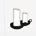 Two White Candles In Black Holders For Minimalist Home Decor Setup 3d model