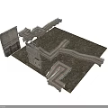 Stone Scene Components Including Wall Segments Road Pieces And Bridge Parts With Various Shapes