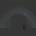 Modern Curved Architectural Structure With Hollowed Lattice Roof And Supporting Pillars