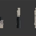 Dark Stone And Metal Structural Scene Components With Detailed Textured Panels