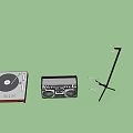Vintage Audio Sound System With Turntable Radio Cassette Player And Floor Stand