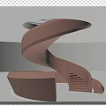 Modern Brown Spiral Staircase Interior With Circular Light And Figure 3d model