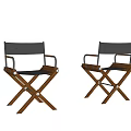 Simple Modern Leisure Chairs With Wooden Frame Black Fabric Seat And Crossed Legs