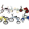 Colorful Kids Bicycles with Training Wheels and Tricycles in Various Styles