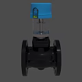 Industrial Equipment Valve Featuring Blue Top Black Body And Flange Connection