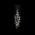 Modern Geometric Chandelier with Hanging Metal Rods for Contemporary Interior Decor