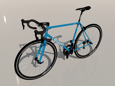 Blue Volare Road Bike With Black Handlebars Seat And Sleek Frame 3d model