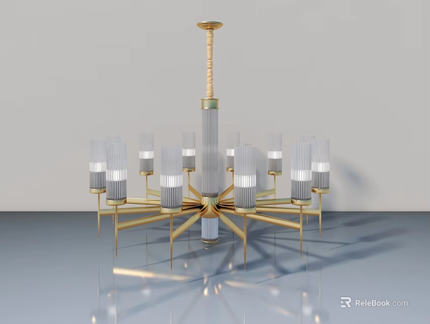 Modern Swing Door Design With Glass Elements And Elegant Chandelier For Interior 3d model 