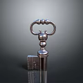 Hardware Tool Metal Key With Decorative Top And Ornate Design Elements 3d model