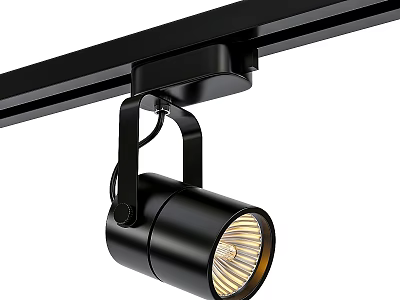 Modern Black Track Spotlight With Metal Housing And Adjustable Head For Home Lighting 3d model
