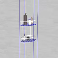 Bathroom Accessories Wall Mounted Two Tier White Stainless Steel Shower Caddy