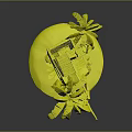 Whimsical Treehouse Building With Tropical Palm Trees Sandy Base Stones And Wooden Ladder