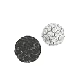 Decorative Sphere With Black And White Marble Texture Hexagonal Pattern And Gold Dividing Lines 3d model