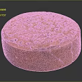 Wood Stone Circular Decorative Piece With Orange Surface Holes And Cracks