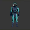 Blue Green Astronaut Spacesuit Design Featuring Helmet Gloves And Boots