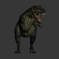 Realistic Tyrannosaurus Rex 3D Model Standing With Open Mouth On Gray Background
