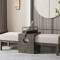 New Chinese Style Sofa Stool 3d model