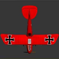 Red Vintage Biplane Model With Black Crosses In Space Aerospace