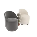 Modern Minimalist Single Chair with Curved Back Round Seat Olive Green Gray Brown