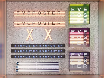 Urban Road Facilities With Arranged EVEPOSTER Posters And Line Elements 3d model