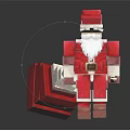Christmas Themed Furniture Decoration Santa Claus Block Figure With Red Transparent Material And White Beard