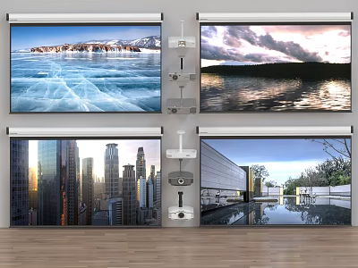 Advanced Projection Monitoring with Multiple Screens and Diverse Scenic Displays 3d model