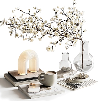 Modern Jewelry Ornaments Decorations Vase Book Ornaments Coffee Cup Table Lamp Accessories 3d model