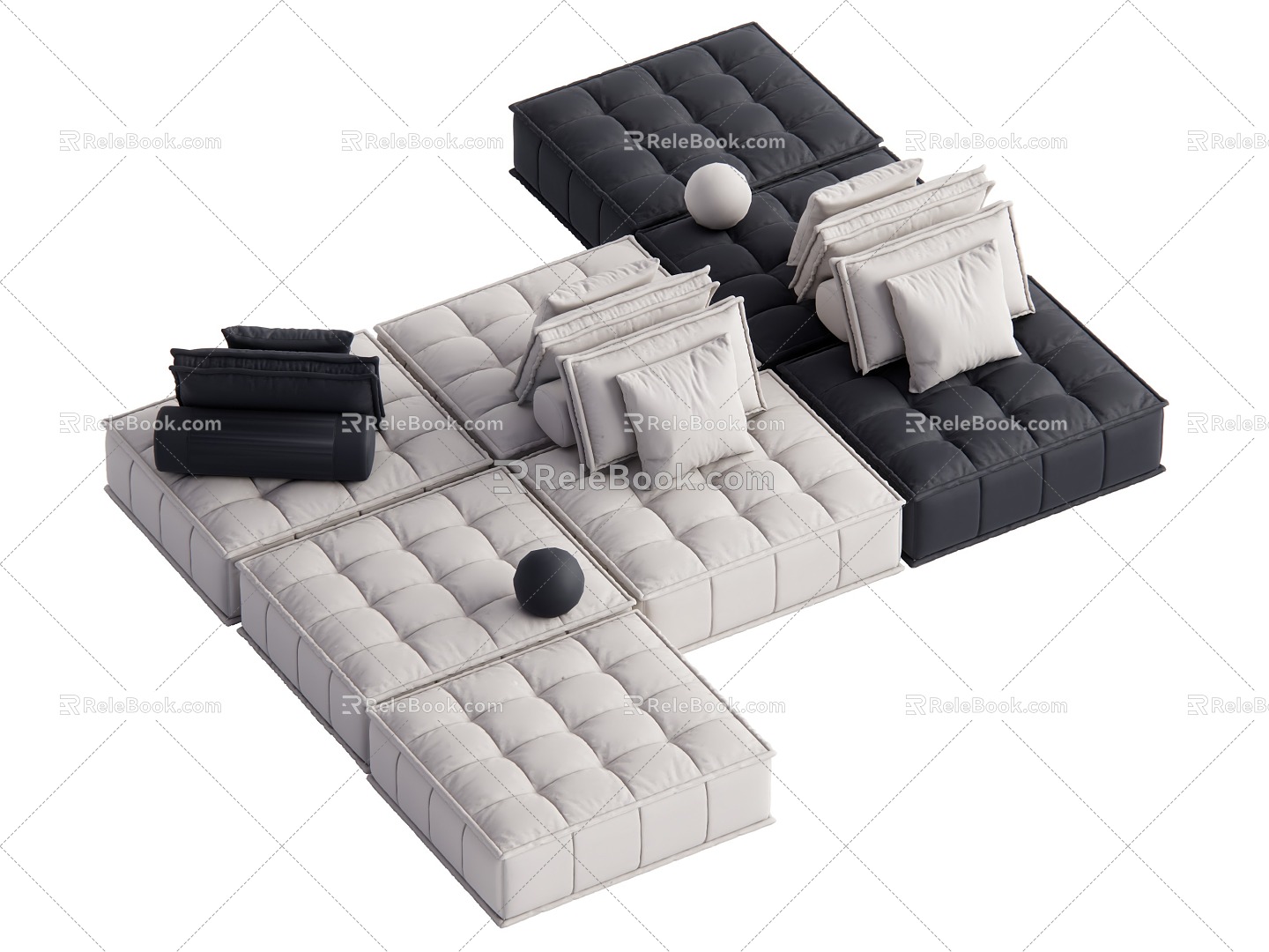 Modern Multiplayer Sofa Double-Sided Sofa 3d model