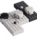 Modern Multiplayer Sofa Double-Sided Sofa 3d model