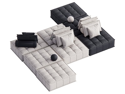 Modern Multiplayer Sofa Double-Sided Sofa 3d model