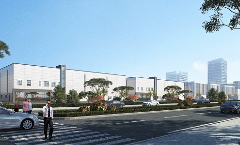 Modern Industrial Park Workshop 3d model