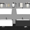 Modern Bathtub and Bathtub Electric Towel Rack Toilet Towel Rack Slippers Bathroom Small Pieces 3d model