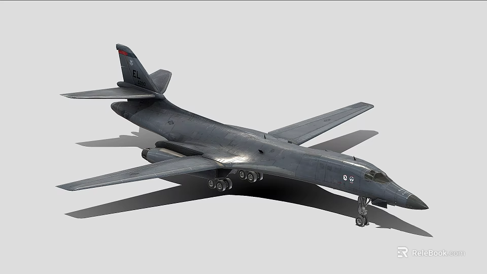 Gray Military Fighter Jet Featuring Extended Wings Tail and Landing Gear 3d model 