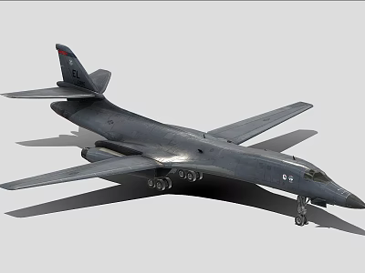 Gray Military Fighter Jet Featuring Extended Wings Tail and Landing Gear 3d model