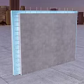 Modern Gray Building Component Panel With Layered Structure For Urban Construction 3d model