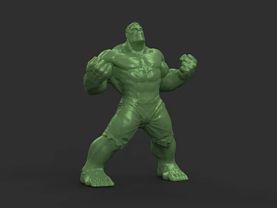 Green Muscular Action Figure In Dynamic Standing Pose With Detailed Design 3d model