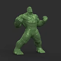 Green Muscular Action Figure In Dynamic Standing Pose With Detailed Design