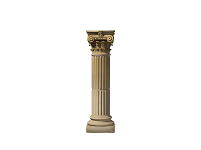 Classical Roman Column With Intricate Carved Capital And Fluted Shaft Design 3d model