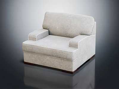 Light Gray Fabric Modern Minimalist Single Sofa With Comfortable Armrests And Seating 3d model