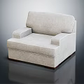 Light Gray Fabric Modern Minimalist Single Sofa With Comfortable Armrests And Seating