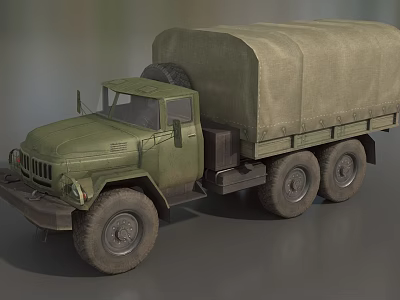 Green Military Truck With Canvas Cargo Cover And Six Wheels Design 3d model
