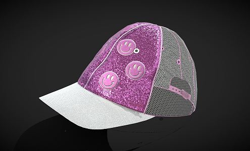 Modern Baseball Cap Pink Baseball Cap Embroidered Baseball Cap 3d model