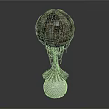 Decorative Spherical Equipment With Woven Texture And Chain Decorations On Silver Base