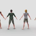 Multiple 3D Characters With Varied Outfits Hairstyles And Casual Poses