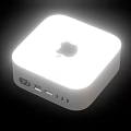 Apple Mac Mini Compact Desktop Computer With White Design Logo And Multiple Ports