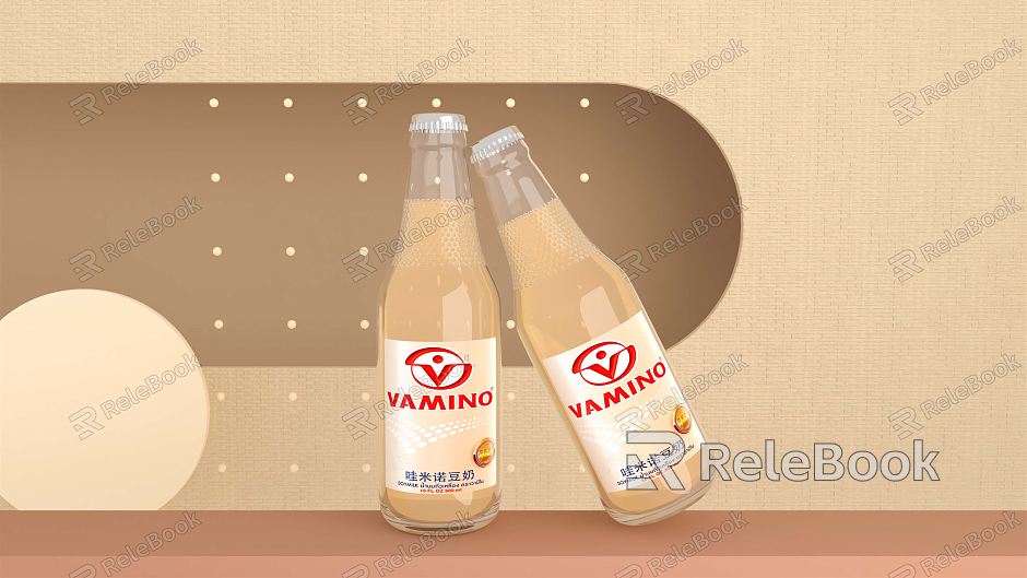 Modern Soy Milk Drink Soy Milk Glass Bottle model