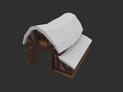 Garden Landscape Featuring White Roof Wooden Pavilion With Open Door Structure 3d model