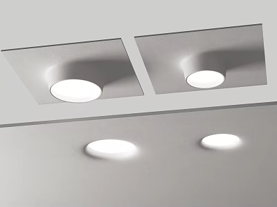 No-frame chamfered gypsum board downlight 3d model